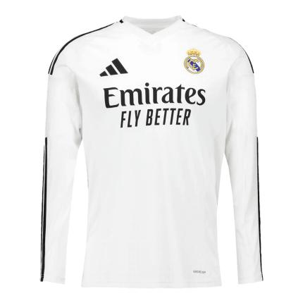 Men's Adidas Real Madrid 2024/25 Home Long Sleeve Soccer Jersey - Fan Version