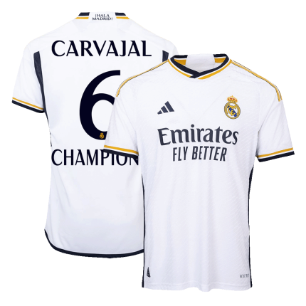 Real Madrid 2023/24 Authentic Home Jersey - Player Version with Carvajal #2 & UCL Winners Patch