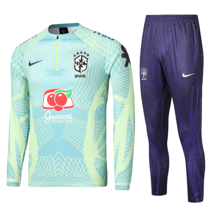 Kids Nike Brazil 2022 World Cup Zipper Tracksuit Kit (Top + Pants)
