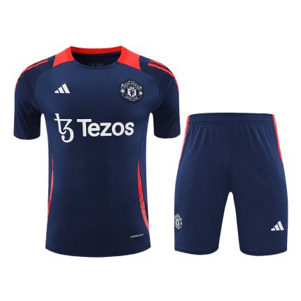 Men's Adidas Manchester United 2024/25 Navy Pre-Match Training Kit (Jersey & Shorts)
