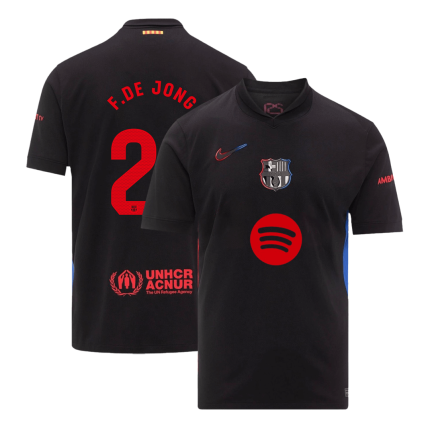 Men's Nike FC Barcelona F. De Jong #21 2024/25 Away Fan Version Soccer Jersey