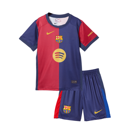Kids FC Barcelona 2024/25 Home Kit (Jersey & Shorts) with Spotify Logo